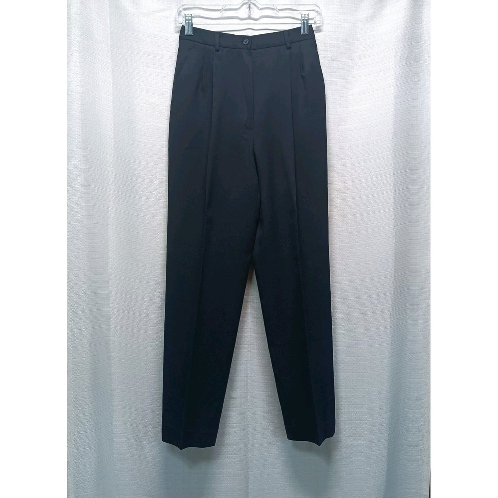 Vtg Pendleton Women's 6 Black 100%‎ Wool Pants Straight Leg Lined Career School